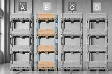 Kennzeichnung einer Lagerzone mit Abstandshalter in verzinkter Ausführung