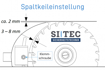 Preview: Korrekte Einstellung der Spaltkeils zum Sägeblatt
