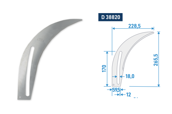 Spaltkeil DIN 38820 für Kreissägeblätter Ø 500 bis 600 mm