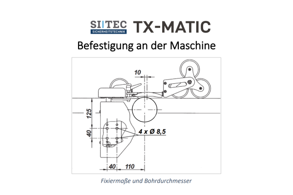 TX-MATIC Bohrskizze für Montage