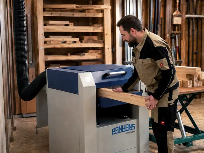 Dickenhobelmaschine im Werkstatteinsatz